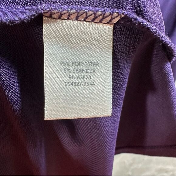 CJ Banks Purple Tunic Slinky Flowy Stretch Lightweight 1/4 Zip Women’s Plus 2X - Picture 3 of 8